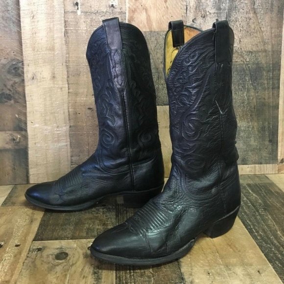 Lucchese 2000 T3130R4 Classic Black Cowboy Boots Mens 8 D - Picture 1 of 12